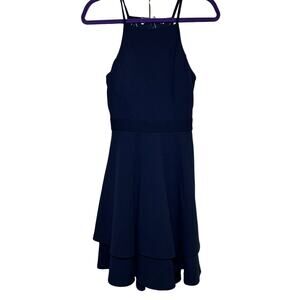 Altar'd State Navy Blue Cut Out Lace Padded Bra Dress Size M